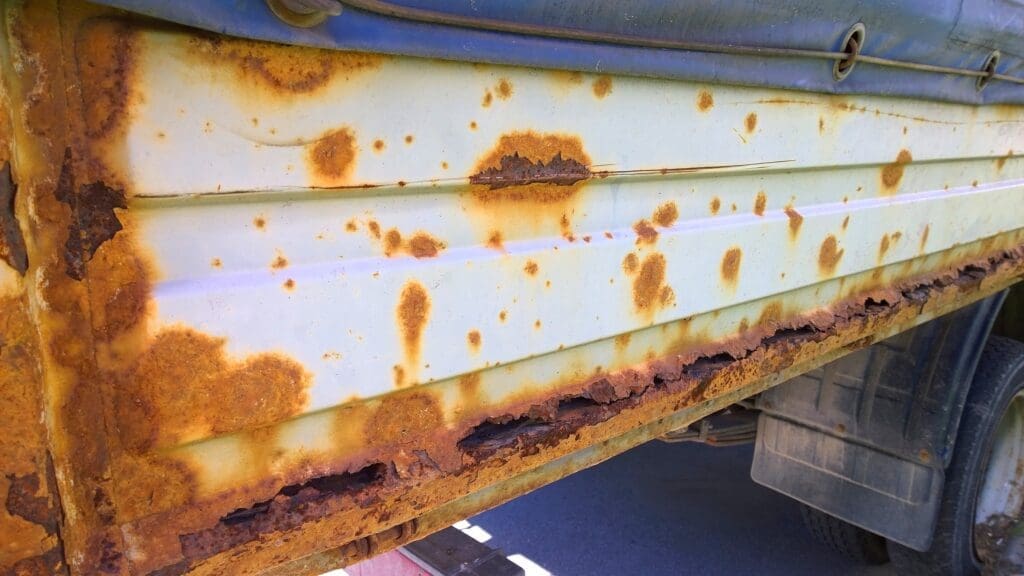 Rust corroding a truck