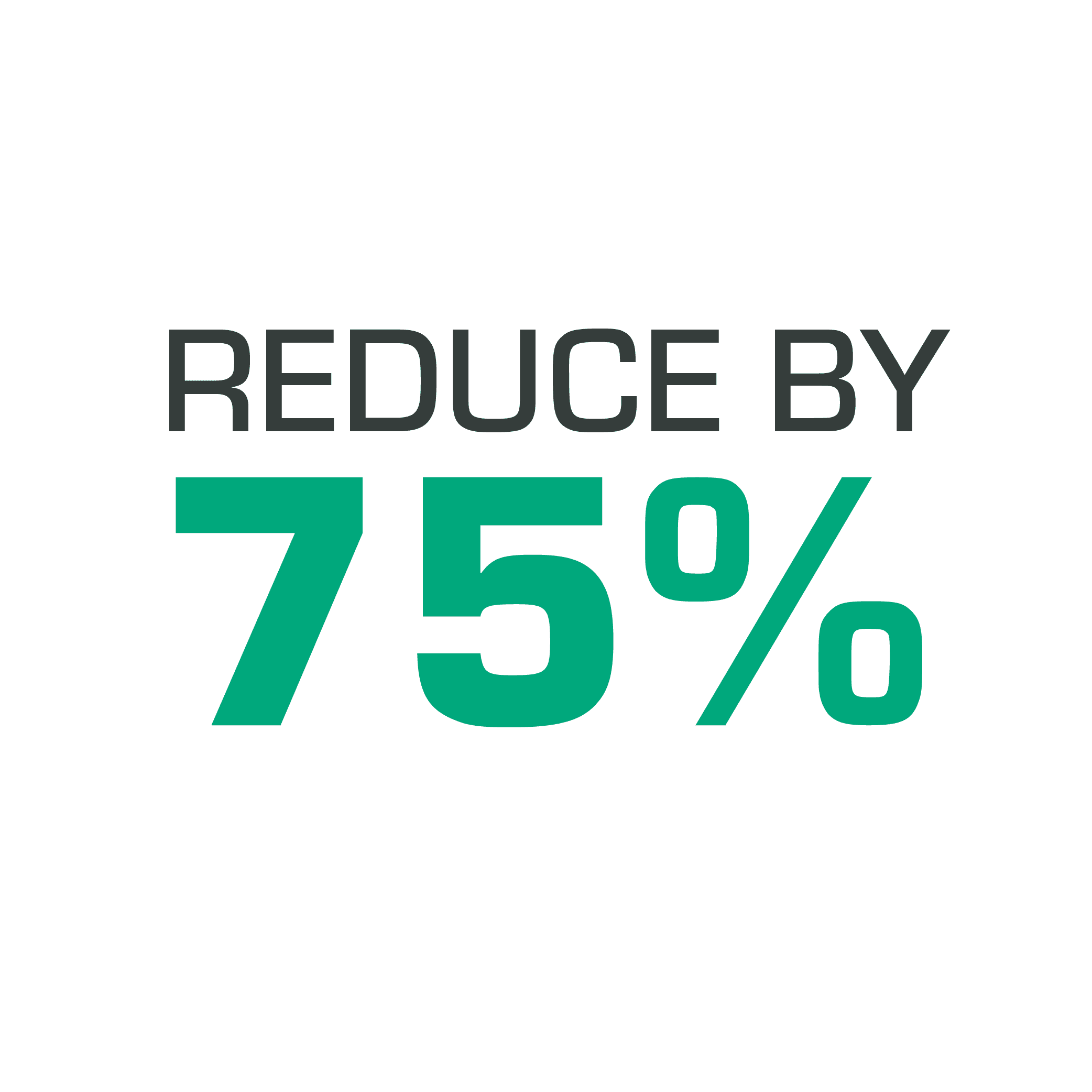 REDUCE BY 75%