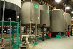 water-based fluid tanks in Lube-Tech facility